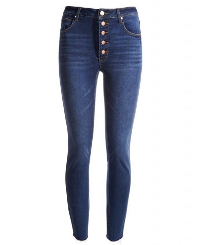 Women's Perfect Skinny Exposed Button Blue $17.73 Jeans