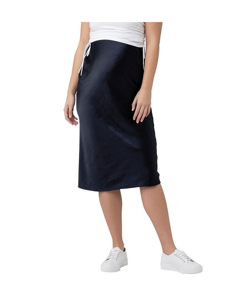 Lexie Satin Midi Skirt Navy $41.08 Skirts