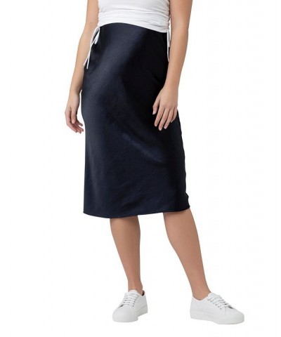 Lexie Satin Midi Skirt Navy $41.08 Skirts