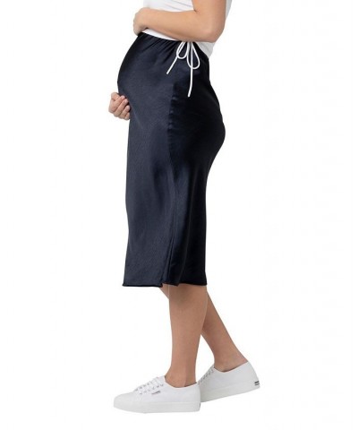 Lexie Satin Midi Skirt Navy $41.08 Skirts