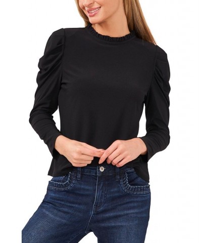 Women's Mock-Neck Long-Sleeve Knit Top Rich Black $33.18 Tops