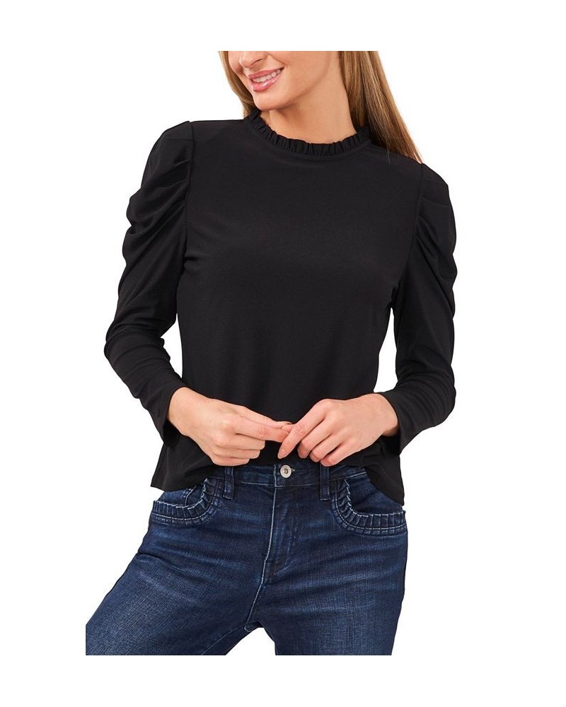 Women's Mock-Neck Long-Sleeve Knit Top Rich Black $33.18 Tops