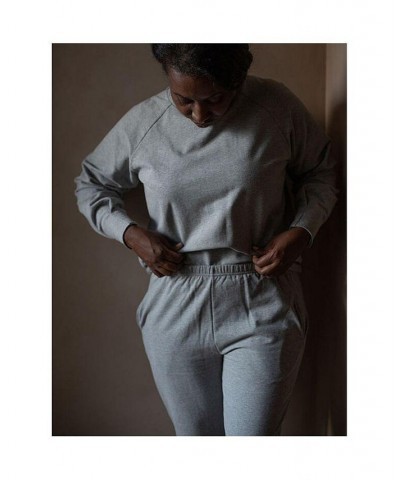 Women's Maternity Organic Cotton Tracksuit Trouser Gray $35.70 Pants