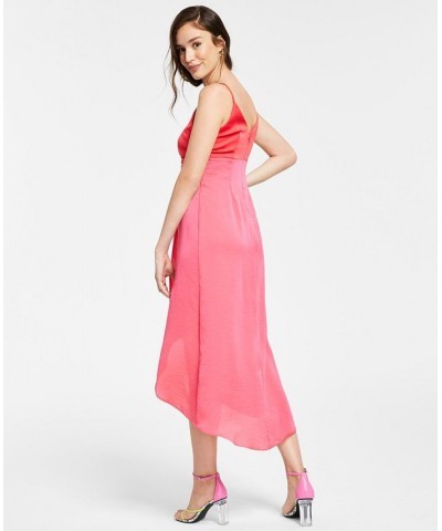 Twist-Front Two-Tone Midi Dress Pink Lemonade Combo $52.32 Dresses