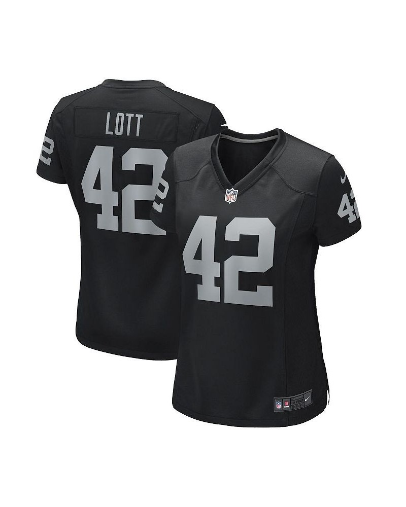 Women's Ronnie Lott Black Las Vegas Raiders Game Retired Player Jersey Black $60.20 Jersey