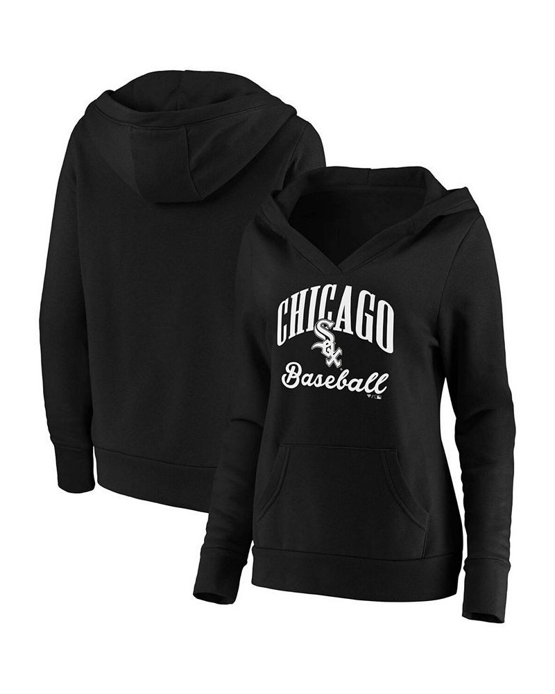 Plus Size Black Chicago White Sox Victory Script Crossover Neck Pullover Hoodie Black $37.60 Sweatshirts