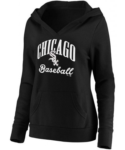 Plus Size Black Chicago White Sox Victory Script Crossover Neck Pullover Hoodie Black $37.60 Sweatshirts