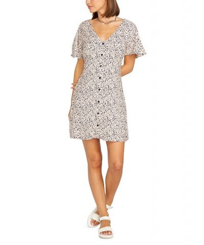 Juniors' Poppin Stone Flutter-Sleeve Dress Melon $35.70 Dresses