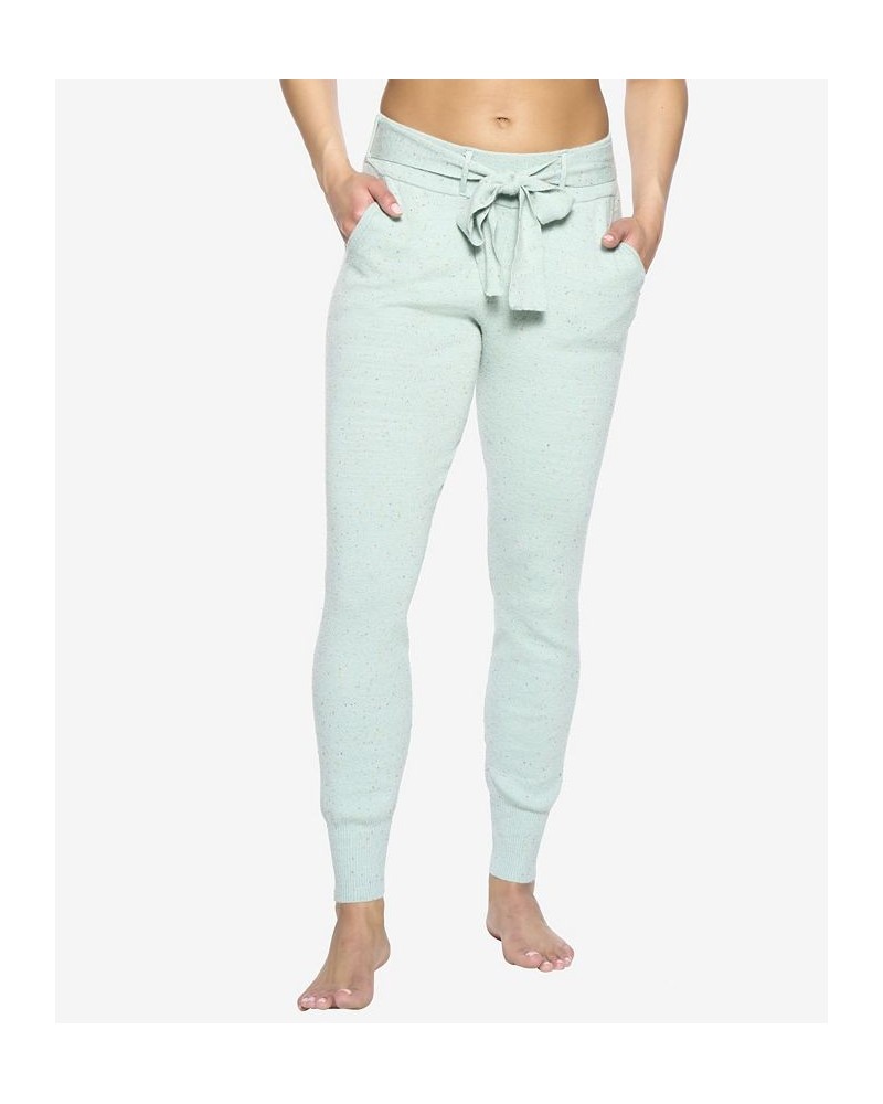 Voyage Textured Sweater Knit Lounge Jogger Pants Blue Haze $34.56 Pants