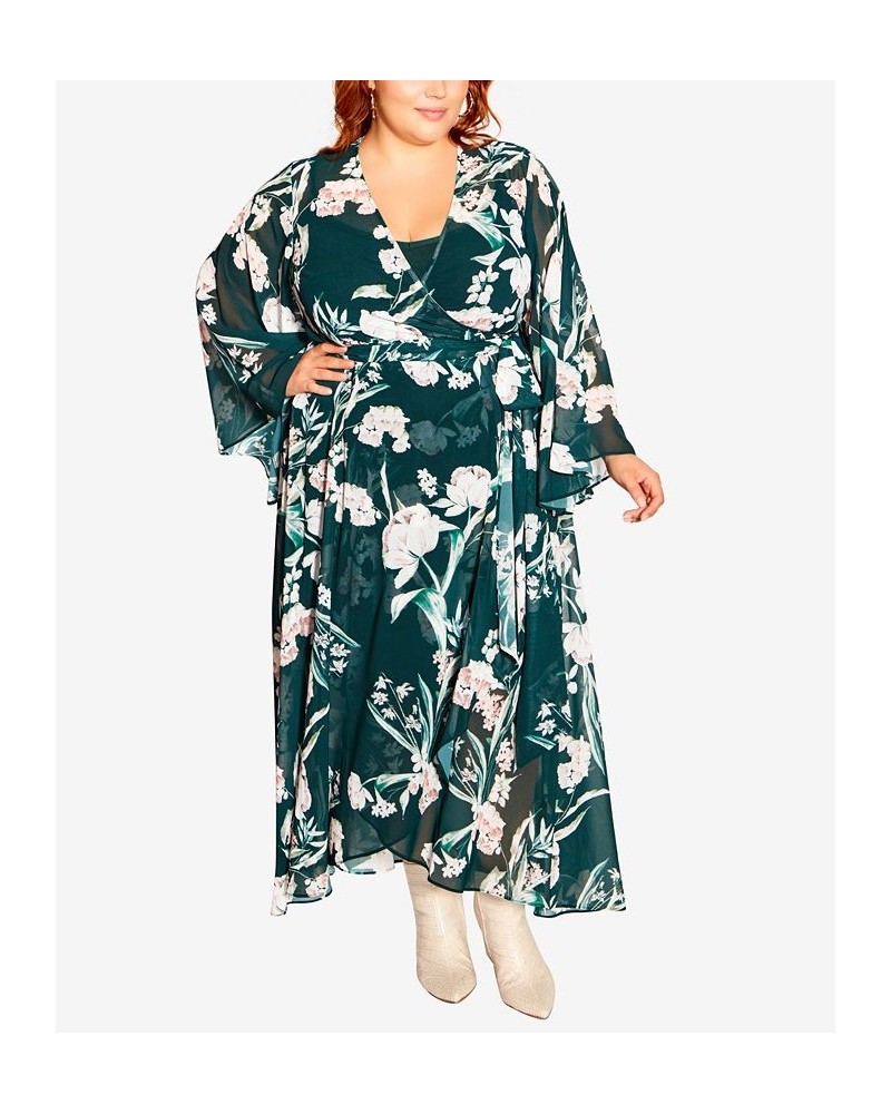 Trendy Plus Size Fleetwood Print Maxi Dress Multi $65.33 Dresses