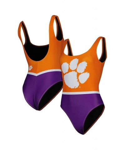 Women's Orange Clemson Tigers One-Piece Bathing Suit Orange $30.55 Swimsuits