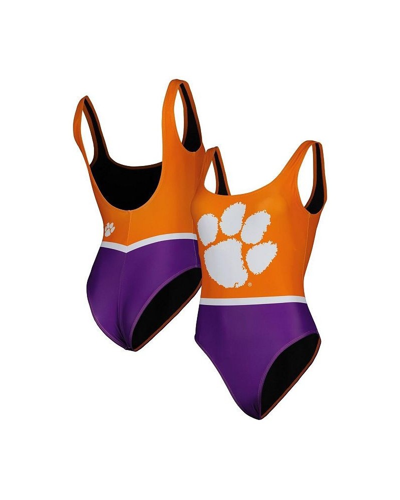 Women's Orange Clemson Tigers One-Piece Bathing Suit Orange $30.55 Swimsuits