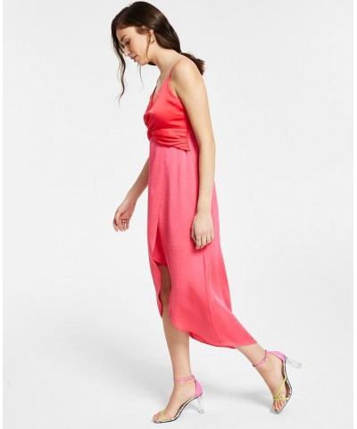 Twist-Front Two-Tone Midi Dress Pink Lemonade Combo $52.32 Dresses