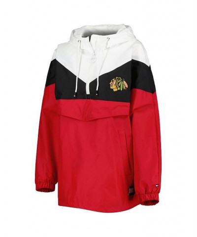 Women's Black Red Chicago Blackhawks Staci Half-Zip Windbreaker Jacket Black, Red $63.45 Jackets