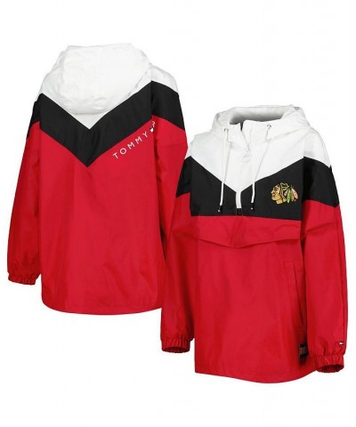 Women's Black Red Chicago Blackhawks Staci Half-Zip Windbreaker Jacket Black, Red $63.45 Jackets