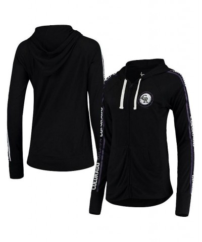 Women's by Alyssa Milano Black Colorado Rockies Preseason Full-Zip Hoodie Black $30.10 Sweatshirts