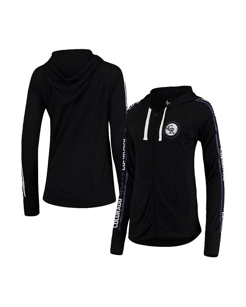 Women's by Alyssa Milano Black Colorado Rockies Preseason Full-Zip Hoodie Black $30.10 Sweatshirts