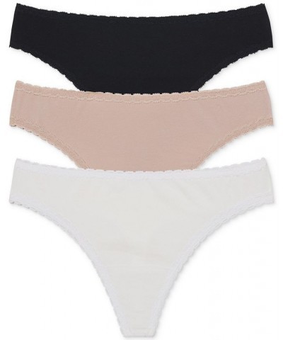 Women's 3-Pk. Adorned Thong Underwear 371211MP Multi $25.52 Panty