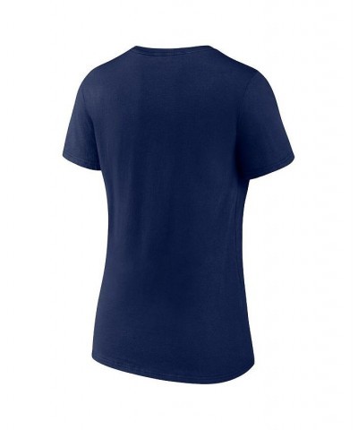 Women's Branded Navy Cleveland Guardians 2022 Postseason Locker Room V-Neck T-shirt Navy $29.99 Tops