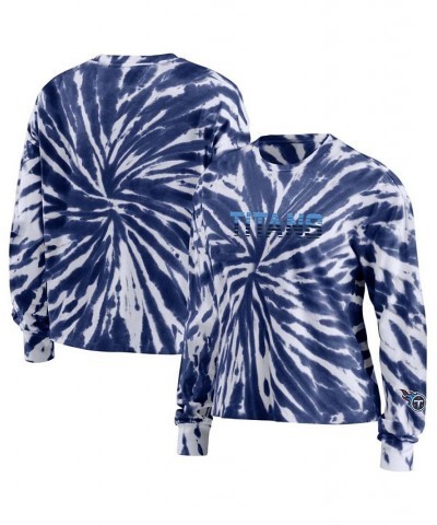 Women's Navy Tennessee Titans Tie-Dye Long Sleeve T-shirt Navy $28.59 Tops