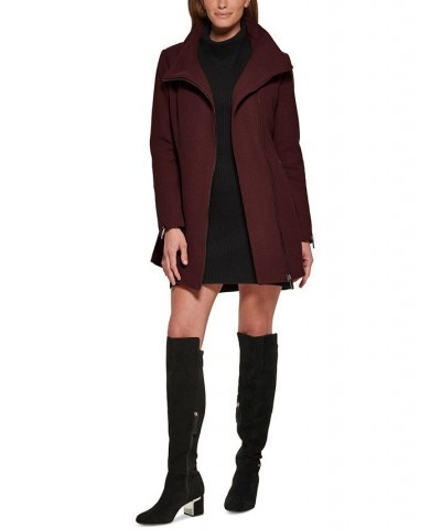 Women's Asymmetric Zipper Coat Purple $84.00 Coats