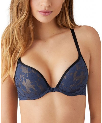 Women's Shadow Scene Front Close Push-Up Bra 958268 Blue $15.04 Bras