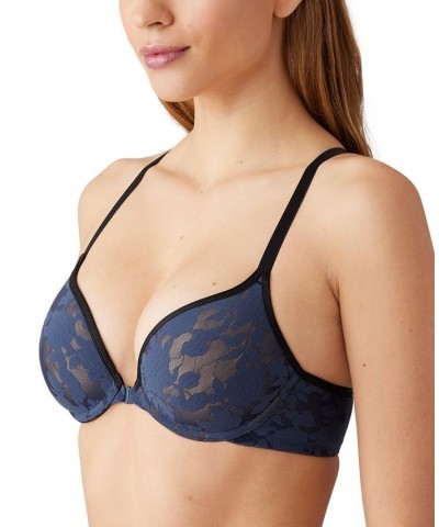 Women's Shadow Scene Front Close Push-Up Bra 958268 Blue $15.04 Bras