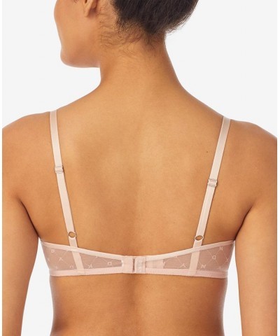 Women's Monogram Mesh Unlined Demi Bra DK4039 Pink $16.74 Bras