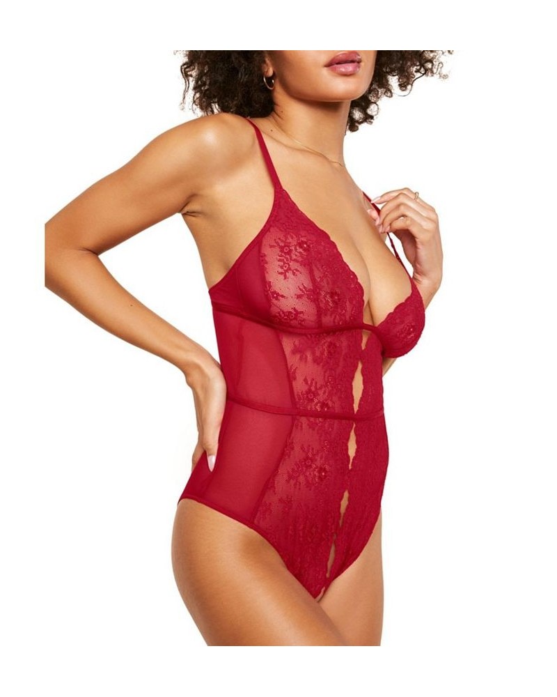 Rosie Women's Crotchless Bodysuit Lingerie Red $37.48 Lingerie