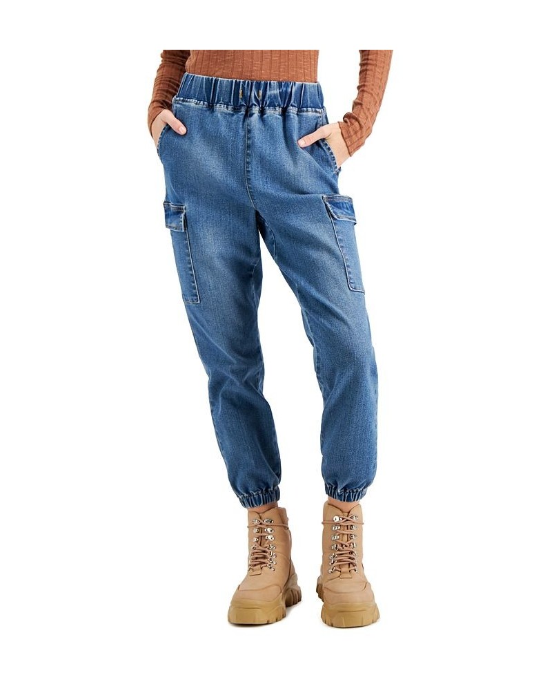 Petite Demin Cargo Joggers Medium Wash $19.75 Jeans