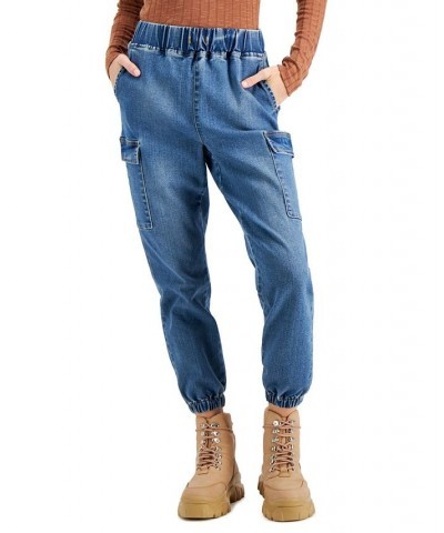 Petite Demin Cargo Joggers Medium Wash $19.75 Jeans