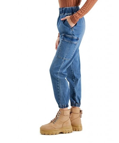 Petite Demin Cargo Joggers Medium Wash $19.75 Jeans