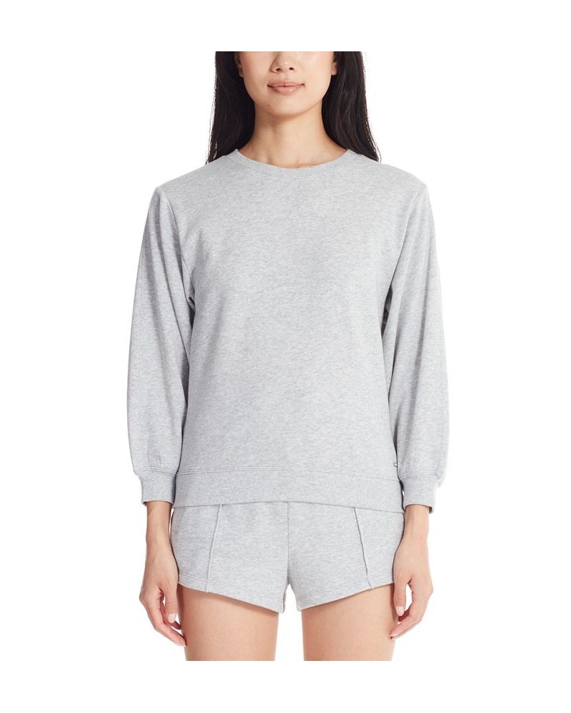 Marc New York Women's Performance 3/4 Puff Sleeve Pullover Top Gray $19.07 Tops