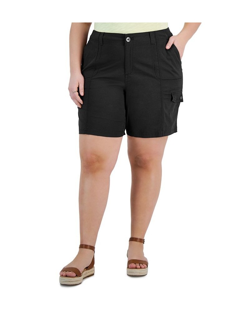 Plus Size Split-Neck Top & Shorts Deep Black $19.60 Shorts