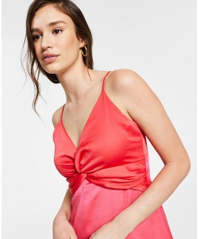 Twist-Front Two-Tone Midi Dress Pink Lemonade Combo $52.32 Dresses