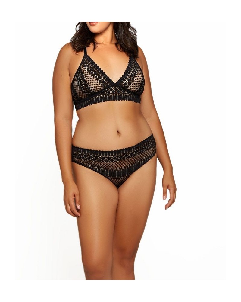 Hazel Plus Size All Stretch Lace Bralet Set 2-Pc. Lingerie Set Black $24.00 Lingerie