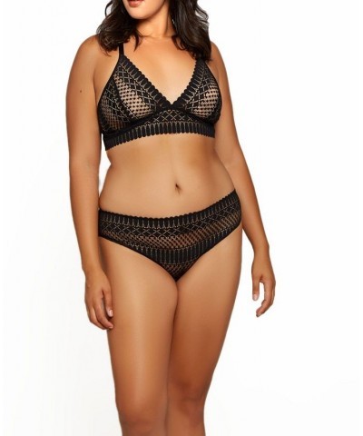 Hazel Plus Size All Stretch Lace Bralet Set 2-Pc. Lingerie Set Black $24.00 Lingerie