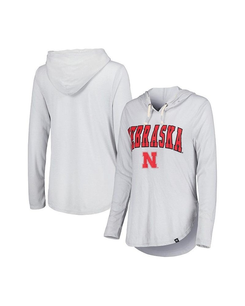 Women's Heathered Gray Nebraska Huskers Core Cora Campus Hoodie Long Sleeve T-shirt Heathered Gray $30.79 Tops