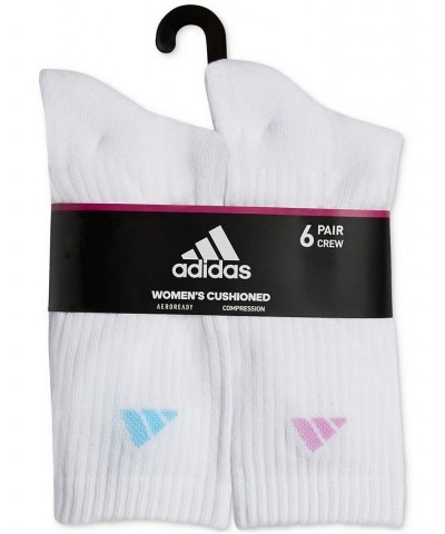 Women's 6-Pk. Athletic Cushioned Crew Socks White/clear Sky Blue/bliss Lilac Purple $12.00 Socks