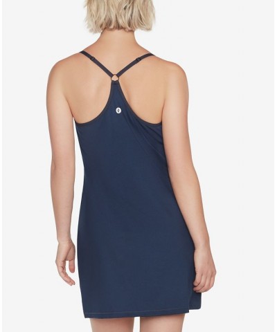 Women's GO STRETCH Strappy Racerback Active Dress Blue $21.20 Dresses