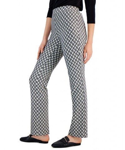 Women's Metallic Chevron Pull-On Bootcut Pants Anne Black/anne White $27.76 Pants