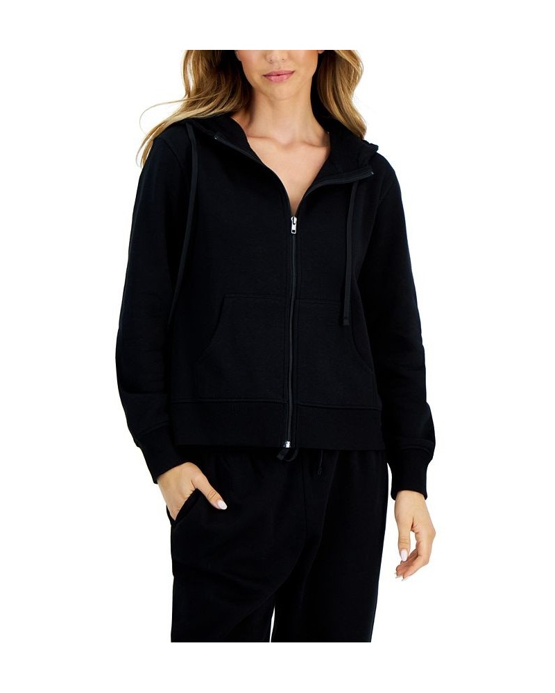 Petite Fleece Full-Zip Jacket Black $16.08 Jackets