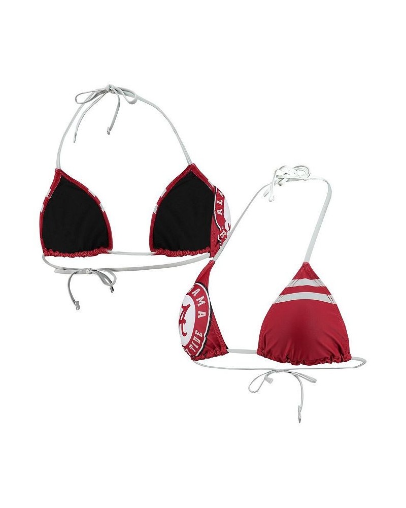 Women's Crimson Alabama Crimson Tide Wordmark Bikini Top Crimson $23.09 Swimsuits