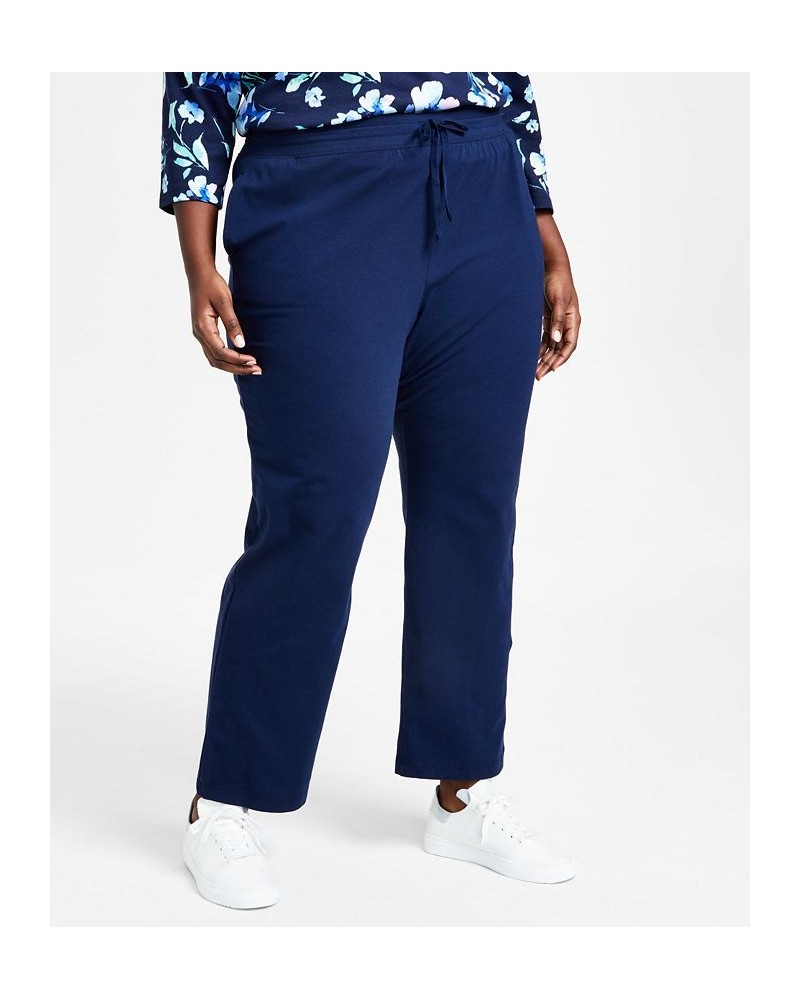 Plus Size Big Sur Sweatshirt & Knit Drawstring Pants Blue $10.79 Pants