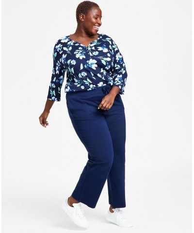 Plus Size Big Sur Sweatshirt & Knit Drawstring Pants Blue $10.79 Pants