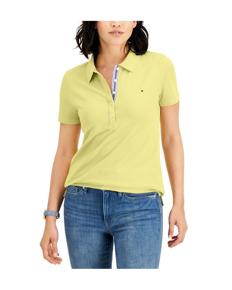 Women's Solid Short-Sleeve Polo Top Snapdragon $23.87 Tops