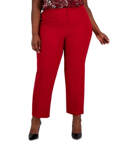 Plus Size Straight-Leg Modern Dress Pants Red $39.60 Pants