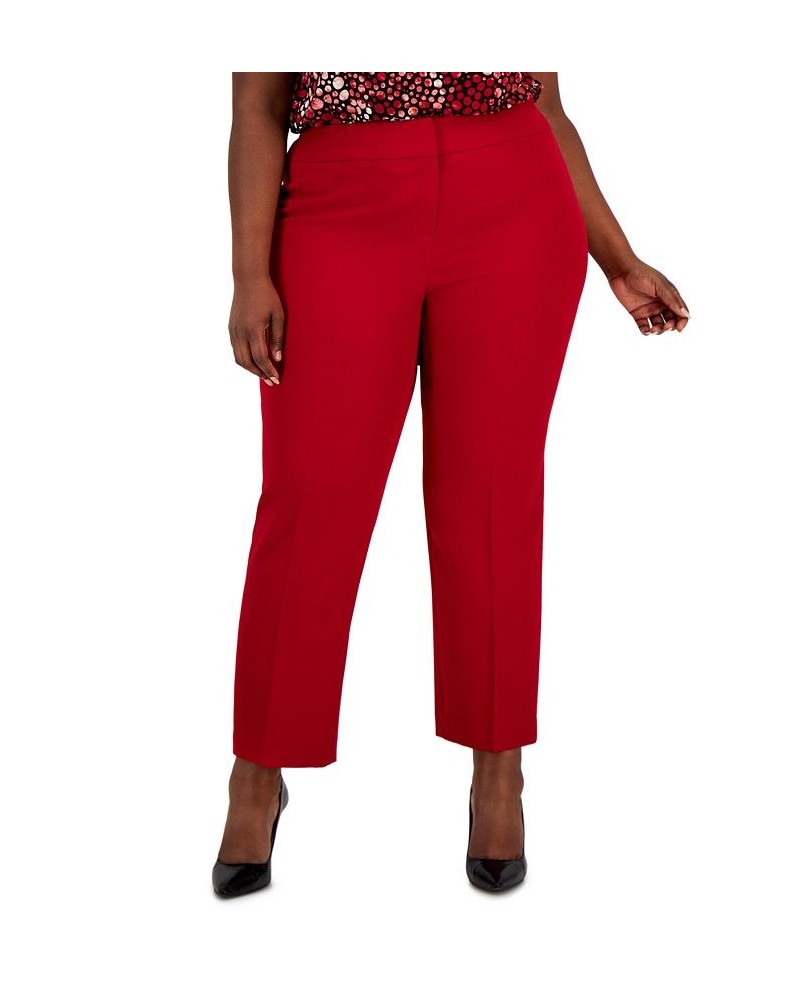 Plus Size Straight-Leg Modern Dress Pants Red $39.60 Pants