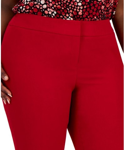 Plus Size Straight-Leg Modern Dress Pants Red $39.60 Pants