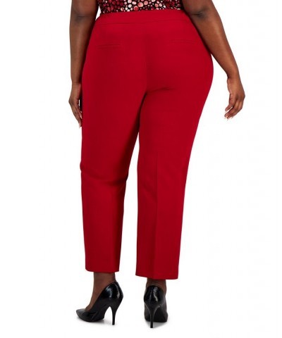 Plus Size Straight-Leg Modern Dress Pants Red $39.60 Pants